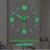 Reloj de pared que brilla en la oscuridad: decoración estética para el hogar para Navidad, San Valentín y decoración de Año Nuevo (sin batería)