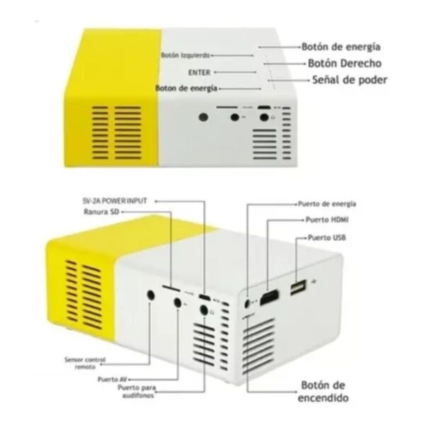 Convierte cualquier espacio en tu propio cine con el Mini Proyector LED Portátil YG300 - Imagen 4