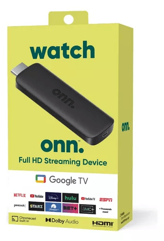TV Stick ONN 4K UHD con Google TV y Control por Voz