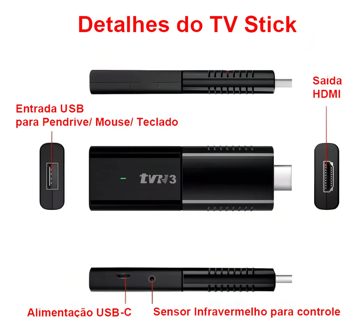 TV Stick R3 4K Ultra HD – Dispositivo Smart TV con WiFi y Control Remoto - Imagen 3